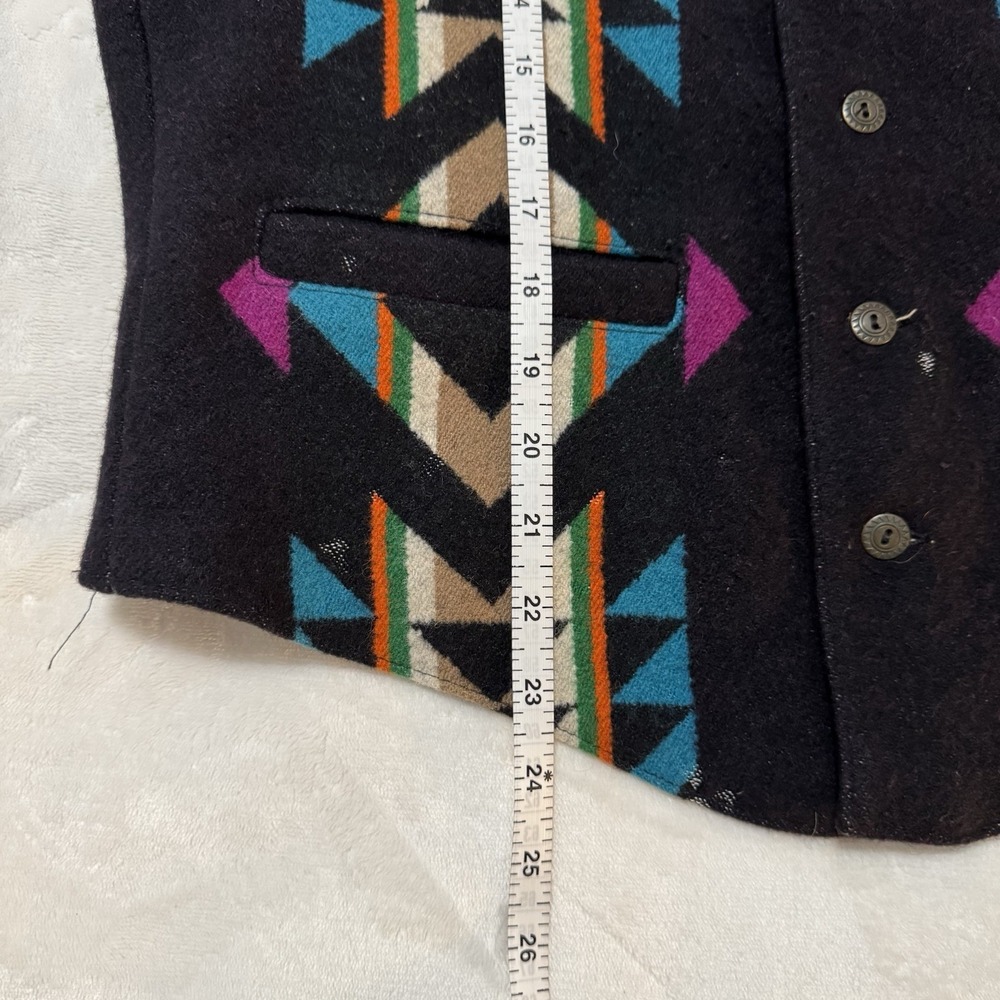 Vintage Pendleton Westernwear Vest Wool Southwest Aztec USA Mens 40 Black - Picture 4 of 5